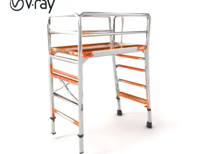 Professional Scaffold Ladder High-Load Capacity Anodized Allo... Low-poly 3D model