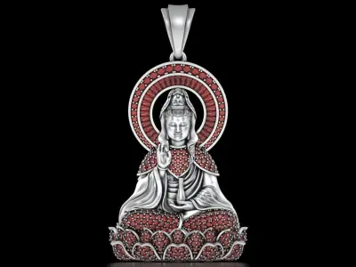 Buddha Guan Yin Pendant - Buddha Pendant 3D print model