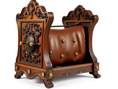 Ornate Vintage Cradle model pack Low-poly 3D model