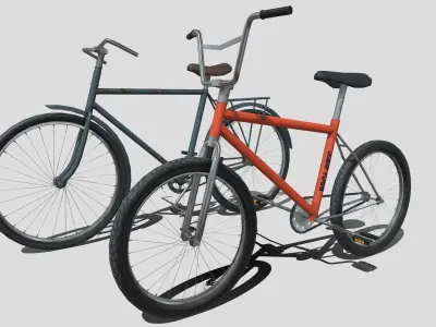 Two low poly bikes Low-poly 3D model
