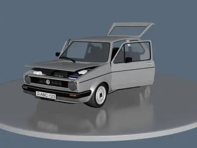 Volkswagen Golf Low-poly 3D model