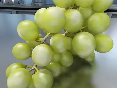 Green Grapes High Detail 3D model