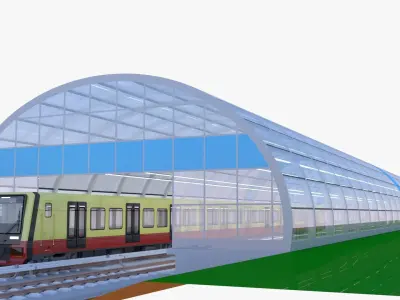 Berlin S-bahn station 3D model
