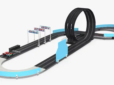Toy Racing Car Track with Cars Generic 3D model