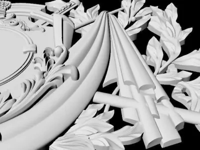 Central decor ornament for furniture 3D model 1003