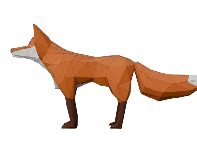 Low Poly Fox Low-poly 3D model shop