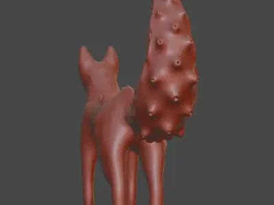 Toxic fox Low-poly 3D model