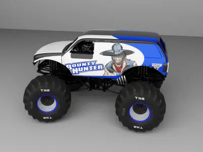 Monstre Truck Low-poly 3D model