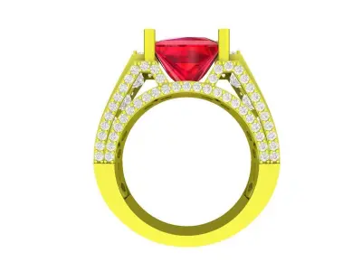 A7461 Luxury Korean Diamond Women Ring 3D Model 3D print model