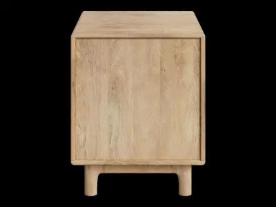 Wave Mango Wood Bedside Table Low-poly 3D model