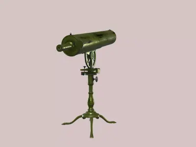Gregorian Telescope 3D Model - Scientific Instrument Free low-poly 3D model