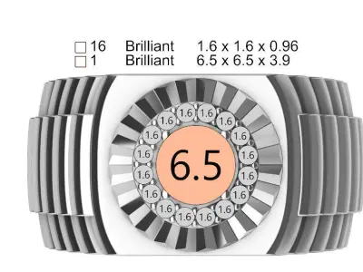 Luxury mens ring 3D print model