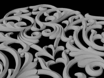 Central decor ornament for furniture 3D model 780