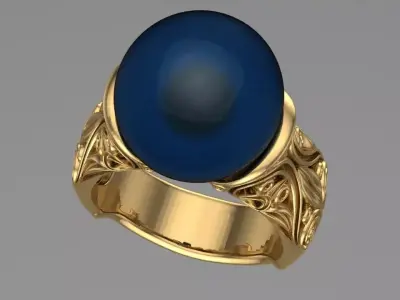 free simple pearl ring Free 3D print model