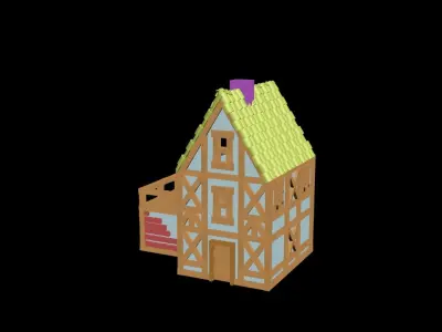 Medieval House 65 3D print model 3D model