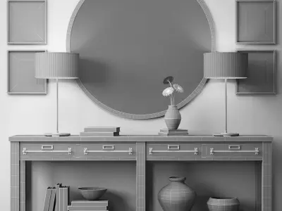 ZINC-TOP MERCANTILE CONSOLE 3D model