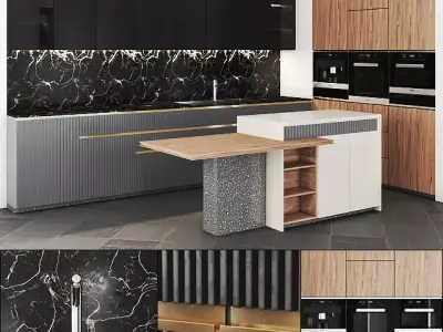 luxury kitchen 01 3D model