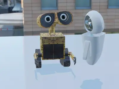 wall e and eve from disney 3D model