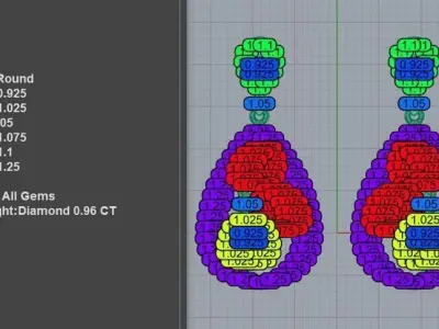 Luxury Pave Diamond Dangle Earrings 3D print model