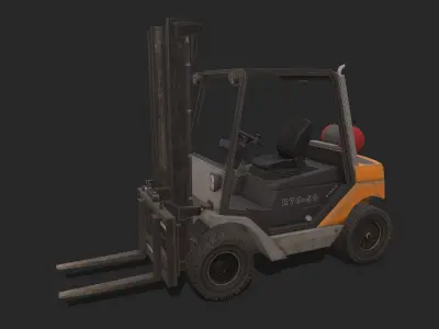  Forklift front-mounted Low-poly 3D model