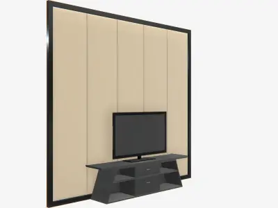 Deco TV Wall PBR 3D model