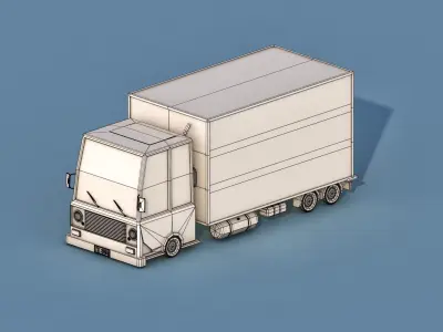 Cartoon Delivery Truck Low-poly 3D model