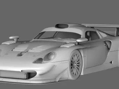 Porsche 911 GT1 1997 Low-poly 3D model
