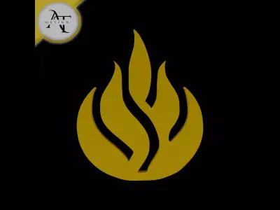 Simple Flame Symbol - 2D Art Free 3D print model 48