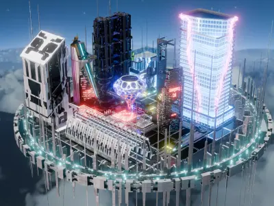 sci fi city 3D model
