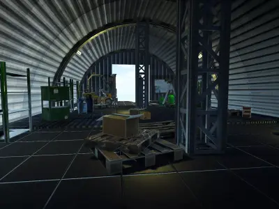 Military Hall  Low-poly 3D model