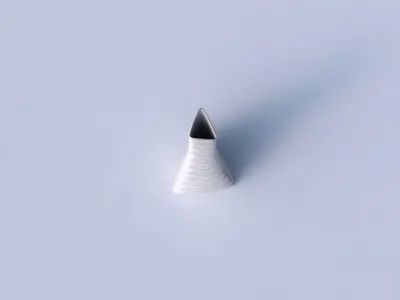 Vase grounded tilted triangle with twisted smooth horizontal ... 3D print model