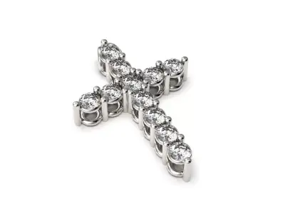 G0496 diamond cross pendant 3D print model