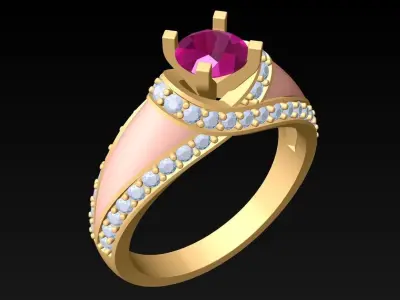 Diamond Ring - Womens Rings - N152412 3D print model