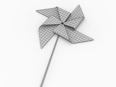Pinwheel origami paper 3D model