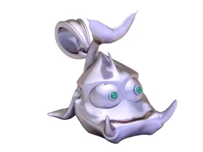 Golden Mystic Rhino Pendant 3D print model