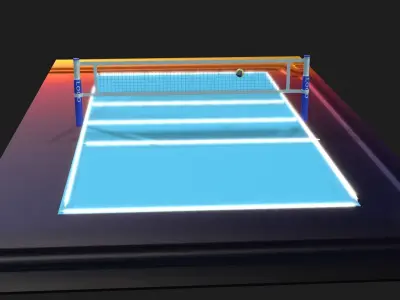 Volleyball Court The Playing Field Low-poly 3D model