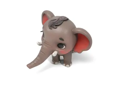 Little elephant Low-poly 3D model