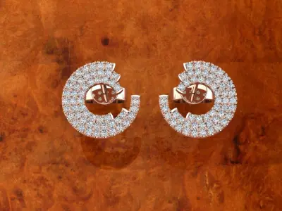 Diamond Jewelry Earring 3D print model shop