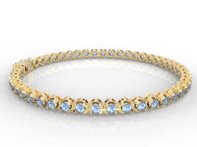 3-10pt Gem Or Diamond Tennis Bracelet Model 3D Model Pack