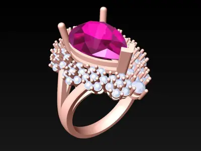 Pear Stone Ring - Womens Rings - N727055 3D print model