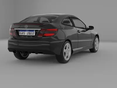 Mercedes Benz CLC200 lowpoly blender model Low-poly 3D model