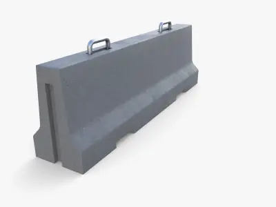 Concrete barrier Low-poly 3D model