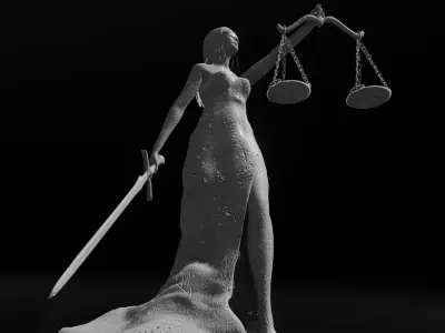 Lady Justice Statue Low-poly 3D model
