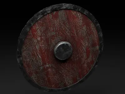 Viking Shield Pack Low-poly 3D model