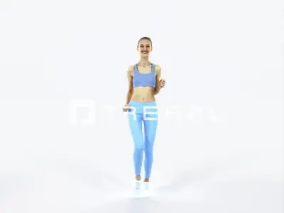 Beauty 03K Running Jogging Sports Woman Low-poly 3D model