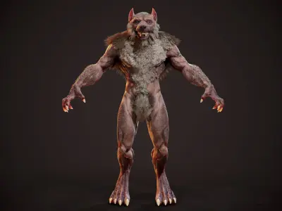 WereWolf Wild Realistic Low-poly 3D model