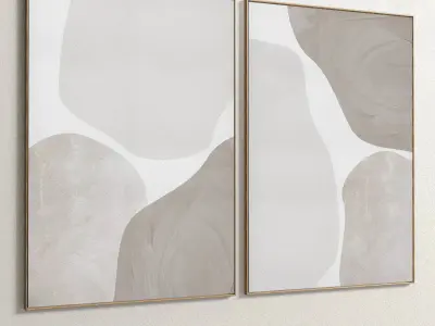 Plaster Two Photo Frame 148 Low-poly 3D model