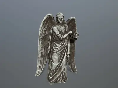 Angel Statue 3  Low-poly 3D model