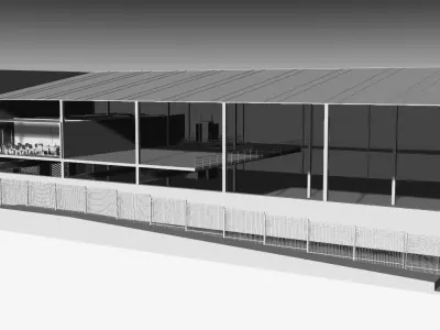 Realistic Industrial Warehouse Complex 3D model