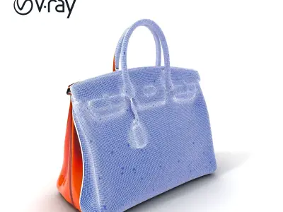 Elegant Orange Handbag D Model Pack Low-poly 3D model